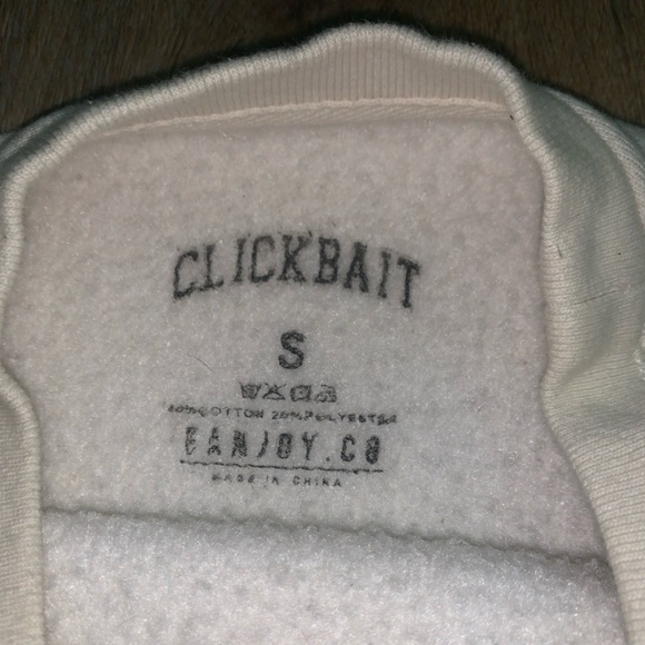 CLICKBAIT David Dobrik Merchandise, White Sweatshirt/Crewneck - Picture 4 of 7
